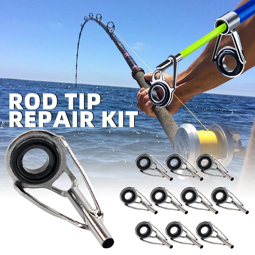 Fishing Rod Guide Replacement - Rod Tip Repair Kit 10pcs Fishing