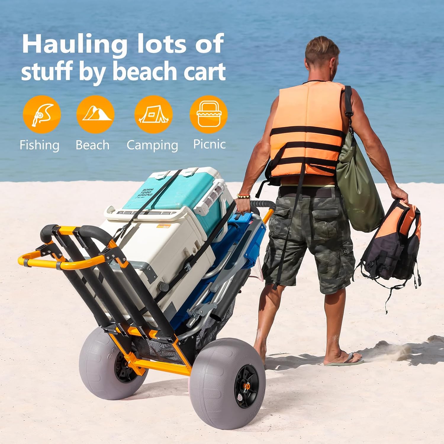 Bonnlo Beach Fishing Cart, Bea - Fishing Rod Holder review and price