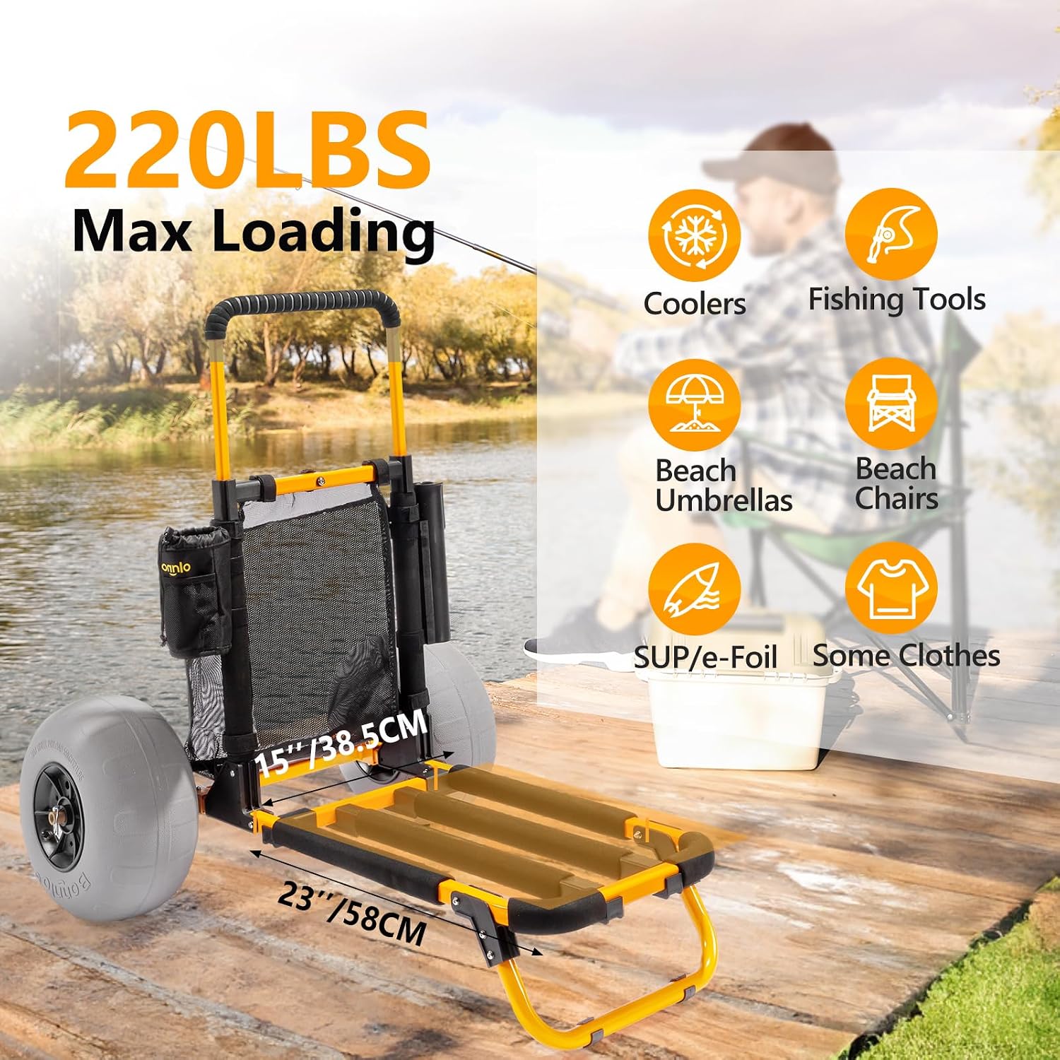 Bonnlo Beach Fishing Cart, Bea - Fishing Rod Holder review and price