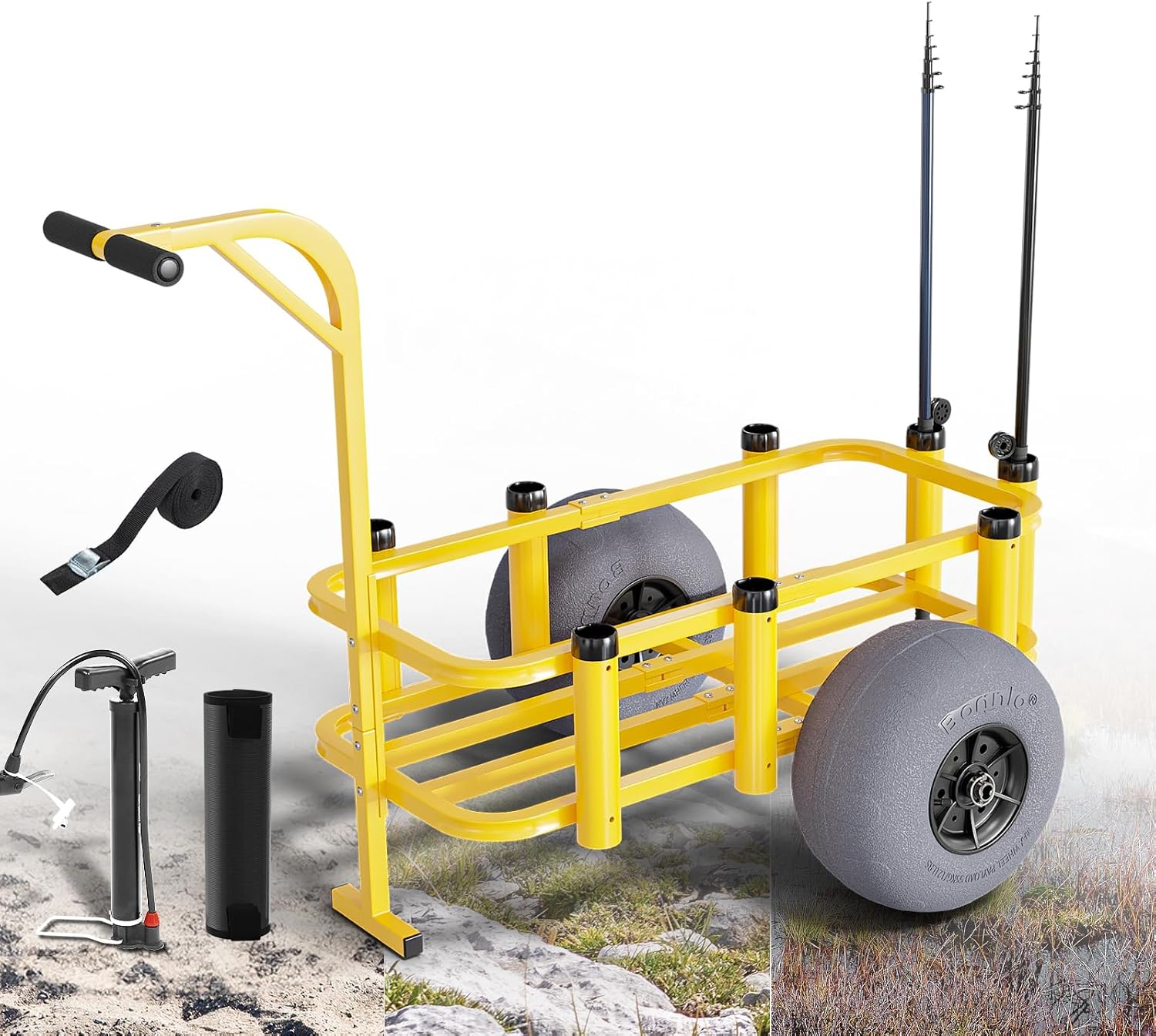 Rolling Fishing Cart Outdoor B - Fishing Rod Holder review and price