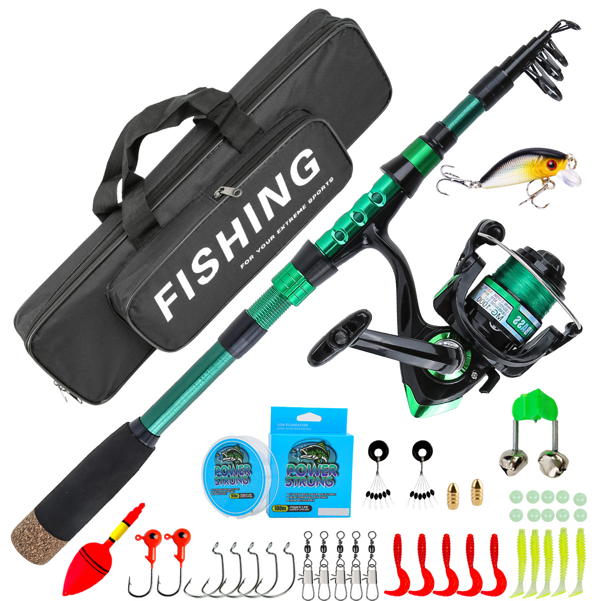 1.8 Meters Green Carbon Fiber  - Fishing Rod Case review and price